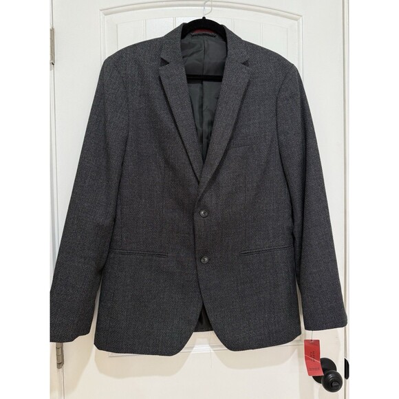 Alfani Mens Blazer Sz M Gray Charcoal 2 Button Sport Coat Blazer Textured NWT a - Picture 1 of 9